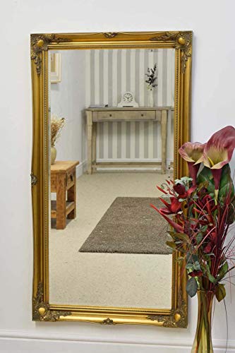 MirrorOutlet Large Gold Antique Design Ornate Big Wall Mirror 4Ft6 X 2Ft6 (137cm X 76cm),829693190-1