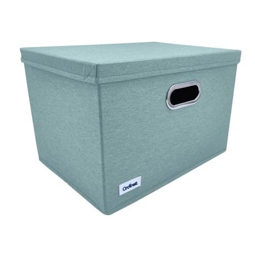 Ordinett Storage Box Mint L - Sage Green - 43 x 30 x 27.5 cm - Folding - Hard Lid - Handles with Holes