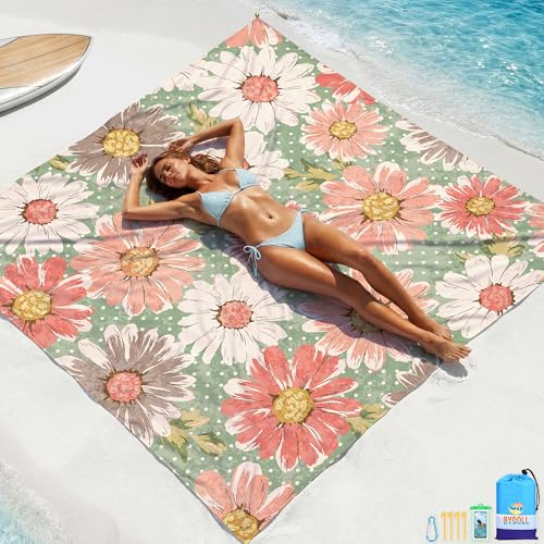 BYDOLL Beach Blanket Waterproof Sandproof 78''??81'' 1-5 Adults Oversized Lightweight Large Picnic Mat Waterproof Sandproof Blanket for Beach Camping Hiking Travel