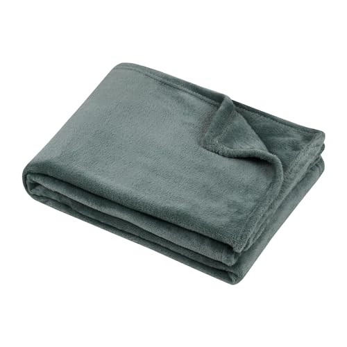 STOF - Plaid - Size 180 x 220 cm - 100% Polyester - Jade Colour - Stanford Model - Blanket - Soft Warm Comfortable Fleece Plain