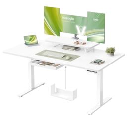 VASAGLE Electric Standing Desk, Height Adjustable, 140 x 70 cm