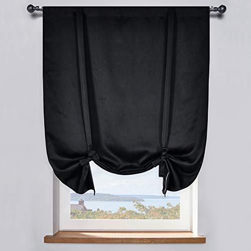 DONREN Black Tie Up Curtain 34 x 63