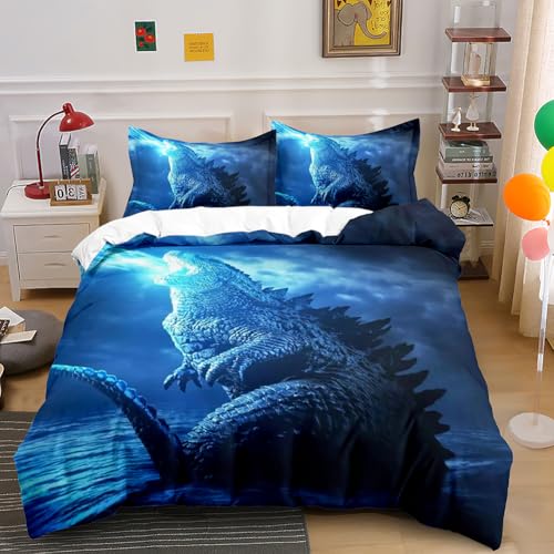 sonicpony Duvet Cover Set Boys Twin Size Dinosaur Comforter Cover Bedding Set 3D for Men 1 Piece Quilt Cover 2 Pieces Pillow Shames No Comforter (Dino36, Twin)