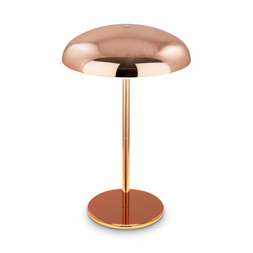 BRILONER - Rechargeable LED Table lamp IP44 with Light Edge, Touch, Replaceable Battery, LED Light, Battery Table lamp, Bedside, no Cord, 19.5x30.5 cm, Copper-Coloured