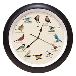 Mark Feldstein Original Singing Bird Wall Clock, 33 cm, Black