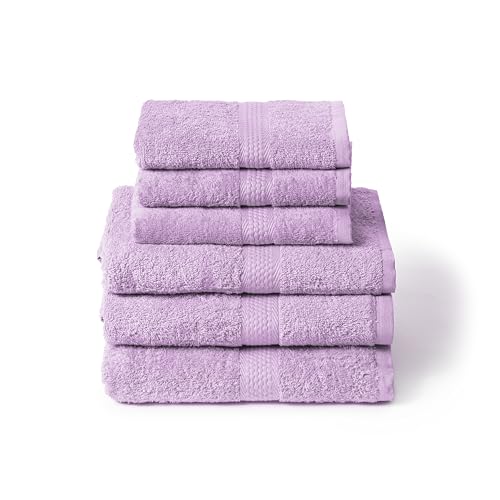 Caleffi Set of 6 Bath Towels with Guest – Consisting of 3 x Face Towel 55 x 100 cm + 3 x Bidet Towel 40 x 60 cm – 100% Soft and Ultra Absorbent Cotton – Shower, Face and Hospitality Bath Set