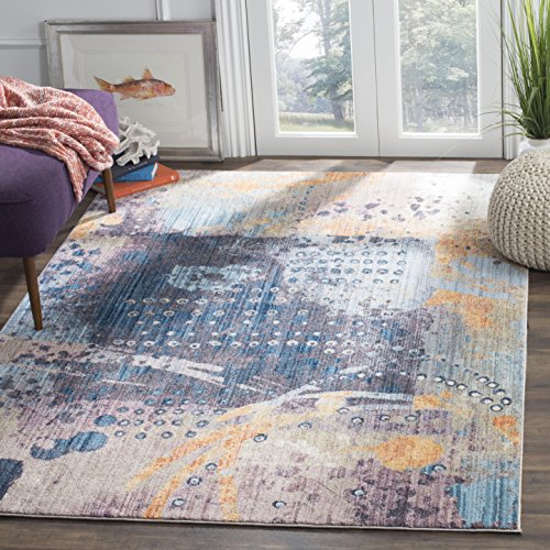 Safavieh Trendy New Transitional Indoor Woven Rectangle Area Rug, Bristol Collection, BTL355, in Blue / Multi, 91 X 152 cm for Living Room, Bedroom or Any Indoor Space