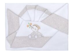 ANDY & HELEN Complete 3 Piece Embroidered Cot Sheet + Elastic Bottom Sheet and Pillowcase Fits Maxi Cribs, Next to Me, Side Bed, Cream
