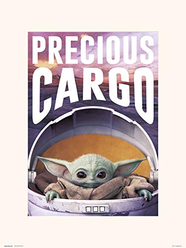 Star Wars Mandalorian Precoius Cargo Baby Yoda Art Print Grogu The Child, 30 x 40 cm