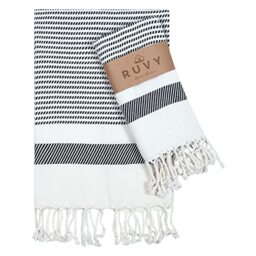 "Ruvy Home Basics Turkish Hand Towels for Bathroom Set of 2 - 18""x40"", Cotton - Bathroom & Decorative Hand Towels for Kitchen Dishcloth, Tea, Yoga, Face, Gym - Black"