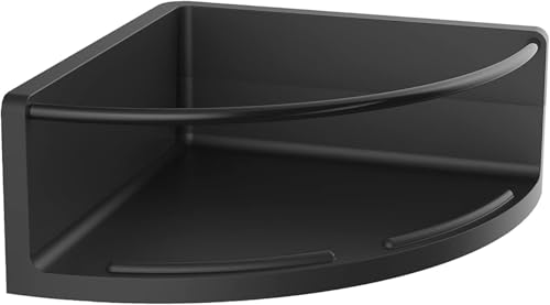 emco Round Corner Basket without Drilling for Wall Mounting I Shower Shelf for Gluing or Screwing Made of Metal I Shower Shelf for Bathroom Utensils in Matt White