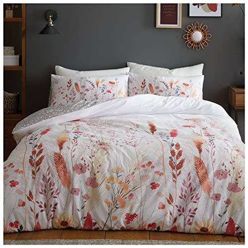 GC GAVENO CAVAILIA Botanical Duvet Cover Double Size, Polycotton Quilt Bedding Set, 3 Piece Reversible Floral Bed Set, Multicoloured