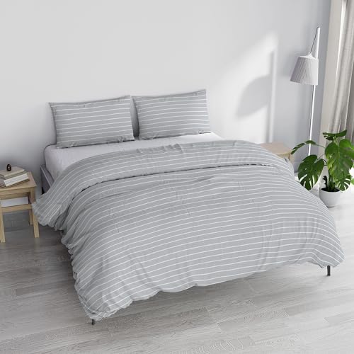 Italian Bed Linen PRINTED COLORS Duvet Cover Set, Made in Italy, Grey Division, Double