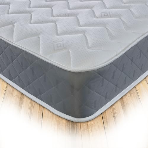 Starlight Beds Astral Grey Small Single Mattress with Springs and Memory Foam Layer. Budget Friendly Small Single Hybrid Mattress. 19cm Deep, Soft Feel. (75x190x19cm)