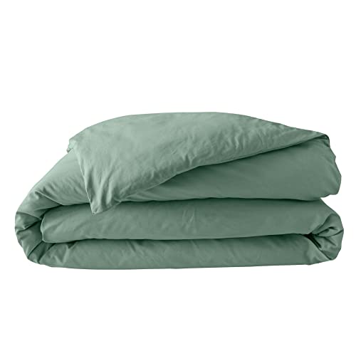 douceur d'intérieur, Percale Cotton Duvet Cover 260 x 240 cm Lime Green