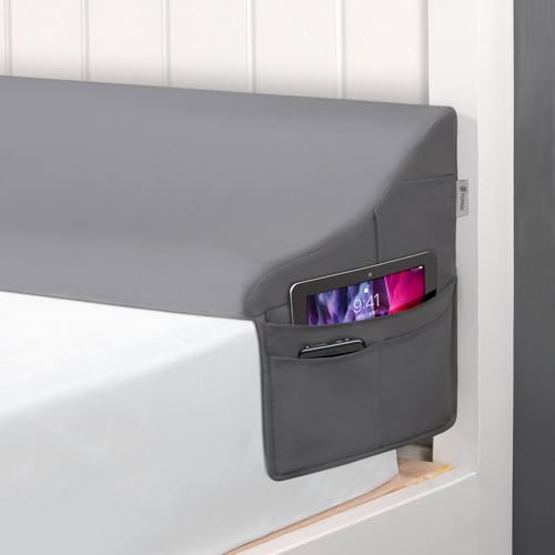 "Vekkia Queen Size Bed Wedge Pillow for Headboard, Mattress Gap Filler, Triangle Bloster Pillow, Bed Gap Filler to Close The Gap (0-6"") Between Your Headboard and Mattress, Grey"
