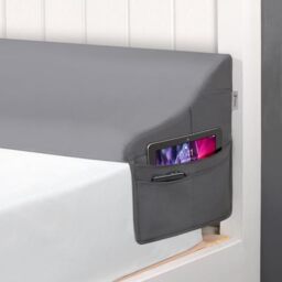 "Vekkia Queen Size Bed Wedge Pillow for Headboard, Mattress Gap Filler, Triangle Bloster Pillow, Bed Gap Filler to Close The Gap (0-6"") Between Your Headboard and Mattress, Grey"