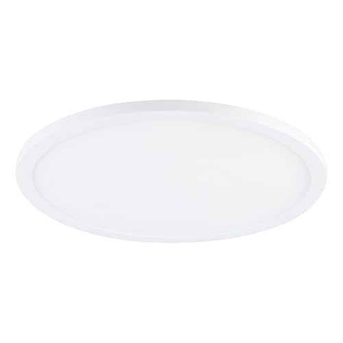 Eglo Recessed spot Light for Ceiling Fueva Flex, Ø 8.9 inches, Aluminium LED Downlight with a Plastic Luminous Surface, Flat Spotlight in White, Shallow Installation Depth 1 inch, Neutral White