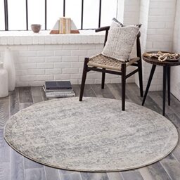 Livabliss Juliette Syracusa Vintage Round, Bedroom – 160 cm, Grey & Beige