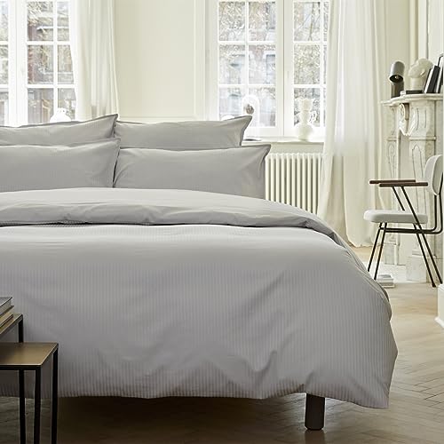 Essix Cotton Satin Duvet Cover, Grand Hotel, Silver, 260 x 240 cm