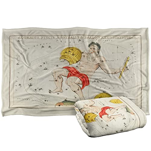 Bcreative - Graffitee Studios - S Hall Graffitee Studios Vintage Aquarius Zodiac Silky Touch Super Soft Throw Blanket 91 x 147 Cm