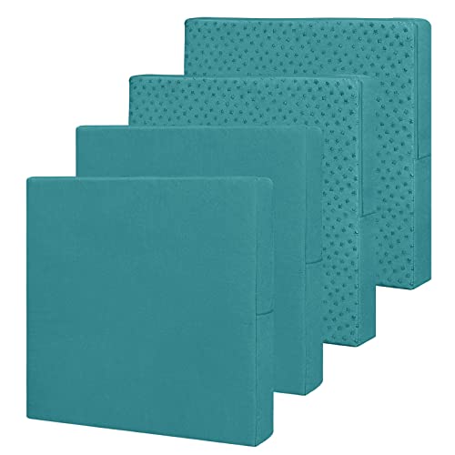 Easy-Going Waterproof Patio Cushion Covers 22x20x4 inch 4 Pack Replacement Non-Slip Outdoor Seat Cushion Slipcover with Zipper. Teal