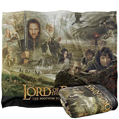 The Lord of The Rings Blanket, 152 x 127 cm Trilogy Poster Silky Touch Super Soft Throw Blanket