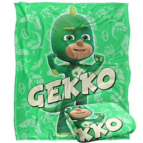 PJ Masks Kids Blanket, 152 x 127 cm Gekko Character Silky Touch Super Soft Throw Blanket