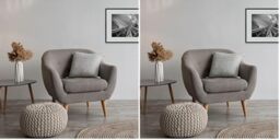 Emma Barclay Herringbone - Recycled Cotton Cushion Cover (Silver) (Pack of 2)