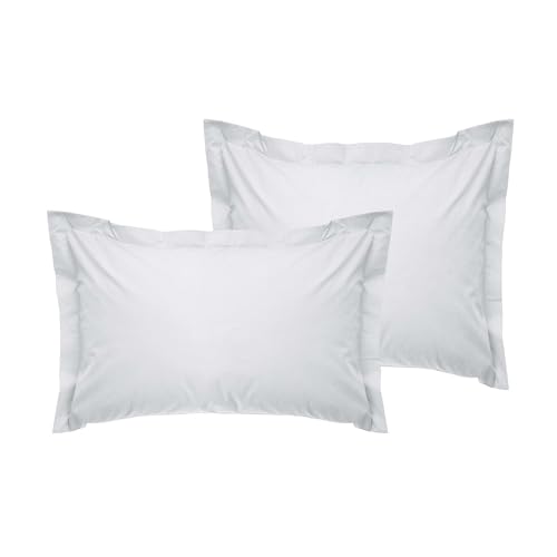Luxurious Oxford Satin Pillowcase Set (2 Pieces), 80 x 80 cm, 100% Cotton Satin, 125 g/m², Elegant White Colour, Perfect for Comfort and Style