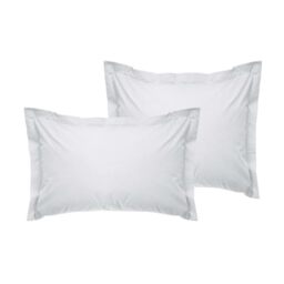 Luxurious Oxford Satin Pillowcase Set (2 Pieces), 80 x 80 cm, 100% Cotton Satin, 125 g/m², Elegant White Colour, Perfect for Comfort and Style