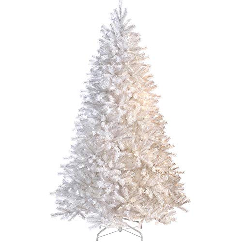 """SHATCHI 8ft/2.4m Pre-Lit Artificial Christmas Tree Alaskan Pine 1100 Tips-320 Warm White LEDs Metal Stand Xmas Home Decorations, 240cm"""