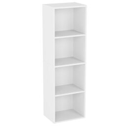 Vida Designs Oxford 4 Tier Cube Bookcase, White Wooden Shelving Display Storage Unit Office Living Room Furniture