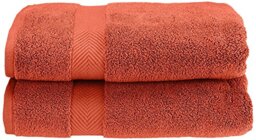 Superior Collection 100% Zero Twist Cotton Super Soft and Absorbent Bath Towel Set, Brick (Set of 2)