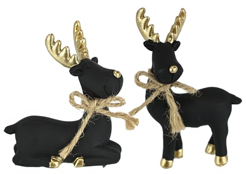 Elk Figure Reindeer 8 + 11 cm Decorative Figures Sculpture Statue Christmas Decoration Forest Animal Garden Decoration Animal Figure Deer Decorative Deer Christmas Decoration Advent Winter
