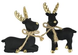 Elk Figure Reindeer 8 + 11 cm Decorative Figures Sculpture Statue Christmas Decoration Forest Animal Garden Decoration Animal Figure Deer Decorative Deer Christmas Decoration Advent Winter
