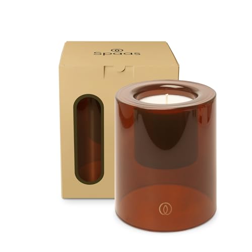 Spaas Delight Scented Candle Large 40h, Solar Spirit, Ivory in Smoked Brown Glass
