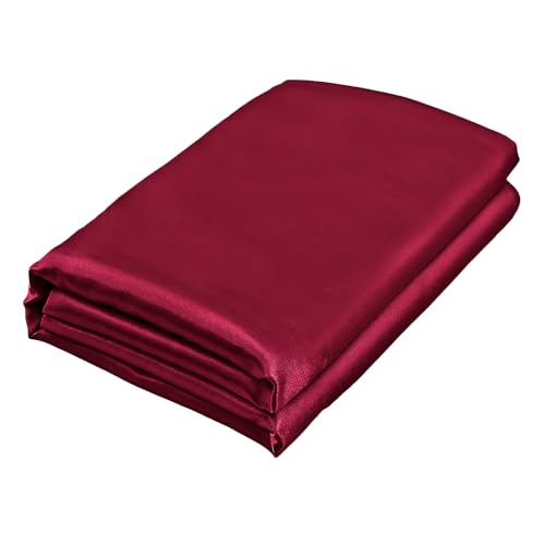 Homiest Burgundy Satin Flat Sheet - Luxury & Ultra Soft Full Mattress Top Sheet