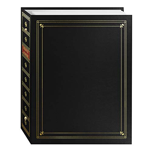 Pioneer Photo Albums 3-Ring Bound Black Leatherette Cover with Gold Accents Photo Album for 4 by 7-Inch, 5 by 7-Inch, and 8 by 10-Inch Prints