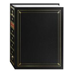 Pioneer Photo Albums 3-Ring Bound Black Leatherette Cover with Gold Accents Photo Album for 4 by 7-Inch, 5 by 7-Inch, and 8 by 10-Inch Prints