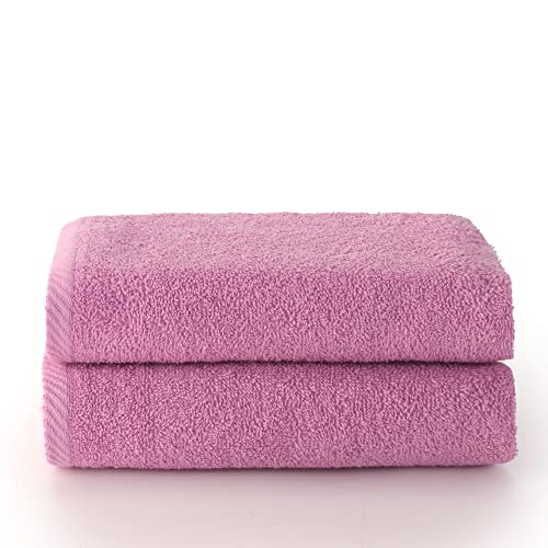 Top Towel - Plus - Large bath towels - Bath towels - 2 hand towels or sink- 50x100cm - 100% cotton - Mauve