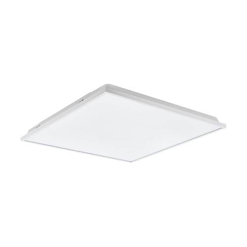 Eglo Flush Ceiling Light Urtebieta, LED Panel Made of Metal with a White Illuminated Surface, Kitchen and Office lamp, Neutral White, 23 inches
