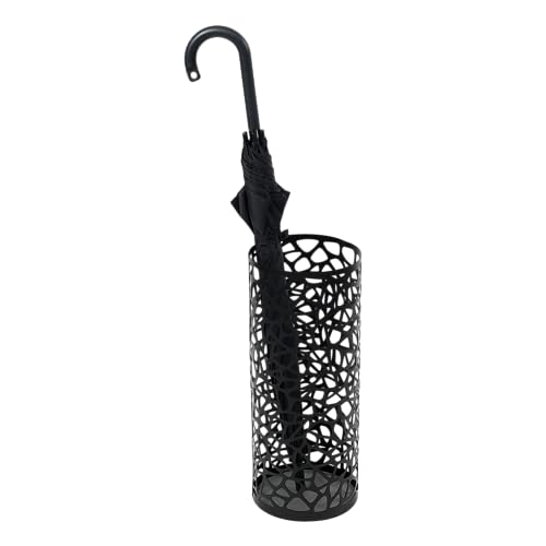 YAMAZAKI 6322 NEST Umbrella Stand Round, black, Steel, Minimalist, 19 x 19 x 46.5 cm