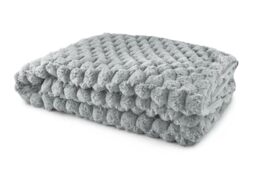 Emma Barclay Lush Luxurious Fluffy Faux Rabbit Fur Throw Blanket (Silver Grey, 55x71 (140x180cm))