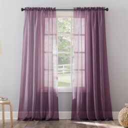 "No. 918 Rod Pocket Curtain Panel, Fabric, Purple, 51"" W x 63"" L (Pack of 1)"