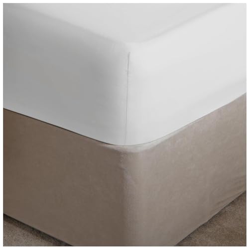 GC GAVENO CAVAILIA Easy Care Percale Extra Deep Fitted, Luxury Soft & Cosy Non Iron Thick Polycotton Bed Sheets, White, King