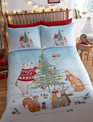 Night Before Christmas Duvet Cover and 2 Pillowcase Set, Blue, Double