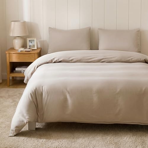 "HeimenAogo Egyptian Cotton Duvet Cover Queen Size Ultra Soft and Breathable Bedding Set with Zipper Closure Long Staple Pre-Washed Cotton Duvet Cover Silver Gray 3Pcs (90""??90"")"