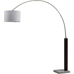 SAFAVIEH Modern Metal Floor Lamp, in Black and Nickel, 40 X 190 X 210