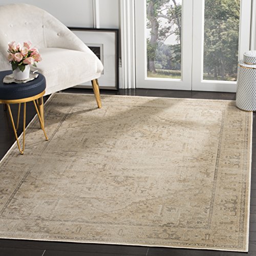 SAFAVIEH Traditional Rug for Living Room, Dining Room, Bedroom - Vintage Collection, Short Pile, in Stone, 244 X 340 cm